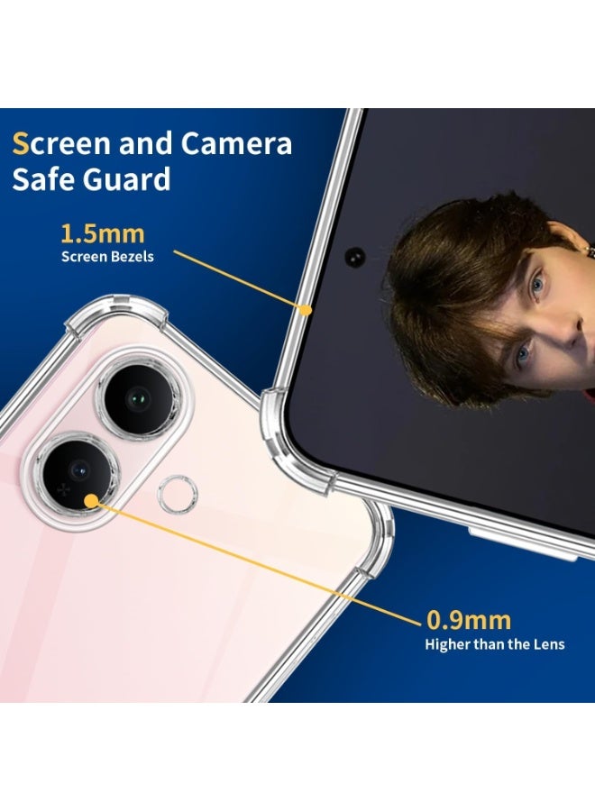 Clear Case for Vivo V60 Lite soft TPU Transparent Protective Cover shock Absorbent Reinforced Corner Full Camera Protection Designed Clear case for Vivo V60 Lite - Image 5